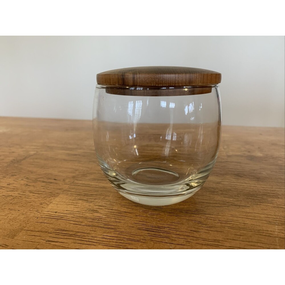 Vintage Oregon Myrtle Wood Small Glass Jar Chalet Myrtlewood Portland Ashland